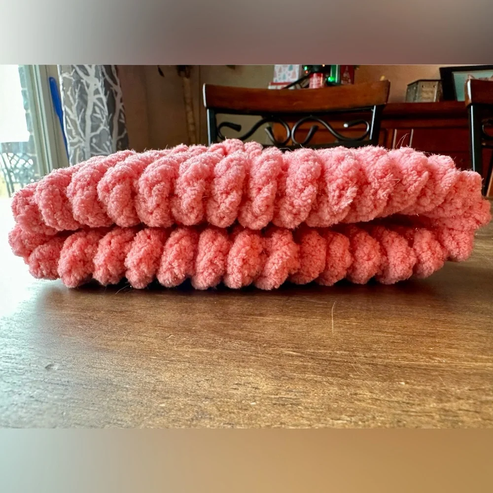 New Knit Kids Wide Brim Sparkly Light Coral Beanie - Picture 2 of 7
